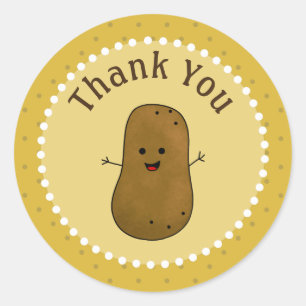 Sticker Rond Joyeux Merci de pomme de terre