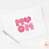 Sticker Rond Joyeux Mère de Fête Maman Alphabet (Enveloppe)