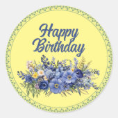 Sticker Rond Joyeux modèle d'anniversaire (Devant)