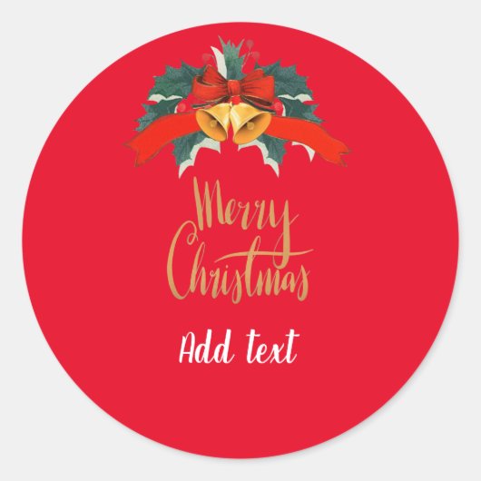 Sticker Rond Joyeux MODÈLE de Noël (Devant)