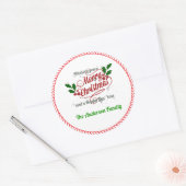Sticker Rond Joyeux Modèle de voeux de Noël, personnaliser (Enveloppe)