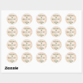 Sticker Rond Joyeux moderne et brillant simple mignon audacieux (Feuille)
