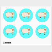 Sticker Rond Joyeux mouton (Feuille)