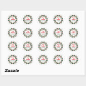 Sticker Rond Joyeux Noël (Feuille)