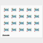 Sticker Rond Joyeux Noël (Feuille)