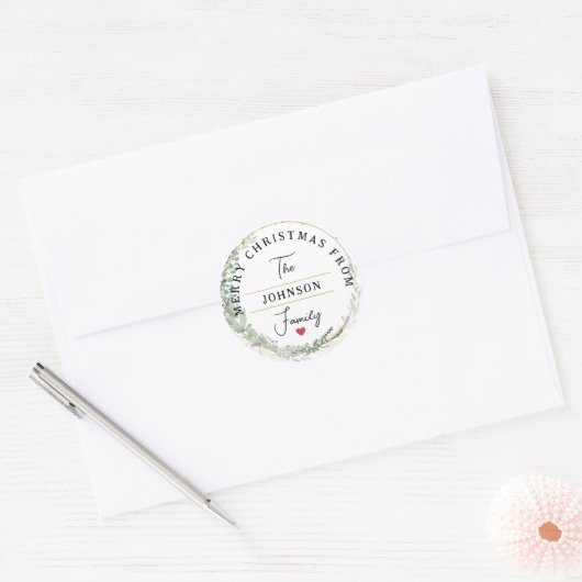 Sticker Rond Joyeux Noël (Enveloppe)