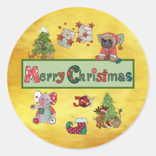 Sticker Rond Joyeux Noël