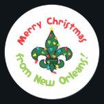 Sticker Rond Joyeux Noël<br><div class="desc">Ce design fera un magnifique décor de Noël.</div>