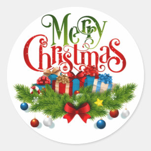 Sticker Rond joyeux noël