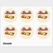 Sticker Rond Joyeux Noël (Feuille)