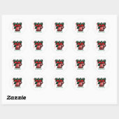 Sticker Rond Joyeux Noël (Feuille)