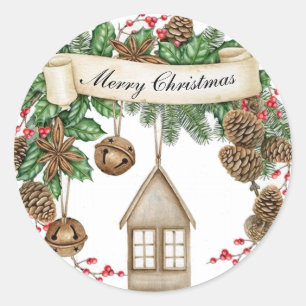 Sticker Rond Joyeux Noël