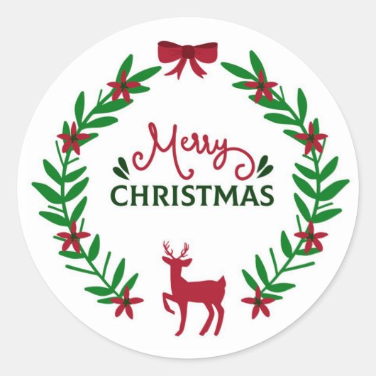 Sticker Rond Joyeux Noël (Devant)