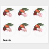 Sticker Rond Joyeux Noël (Feuille)