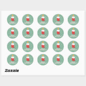 Sticker Rond Joyeux Noël (Feuille)