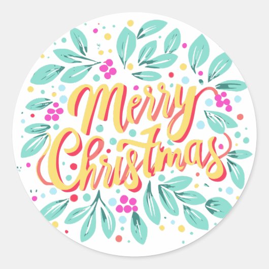Sticker Rond Joyeux Noël (Devant)