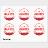 Sticker Rond Joyeux Noël (Feuille)