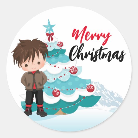 Sticker Rond Joyeux Noël (Devant)