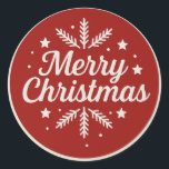 Sticker rond Joyeux Noël<br><div class="desc">Étalez la joie festive avec ce sticker joyeux de Noël ! Doté d'un thème de vacances dynamique et joyeux, cet autocollant est parfait pour les cartes de voeux, l'emballage cadeau, les décorations de fête ou la personnalisation de vos essentiels de saison. Le design élégant reflète la chaleur et l'esprit de...</div>