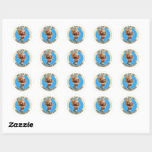 Sticker Rond Joyeux Noël (Feuille)