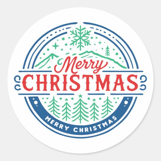 Sticker Rond Joyeux Noël 2 (Devant)
