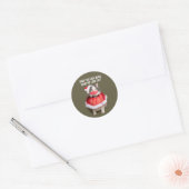 Sticker Rond Joyeux Noël 2020 Fat Chat en Masque Visage (Enveloppe)