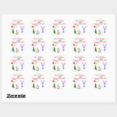 Sticker Rond Joyeux Noël 2024 (Feuille)