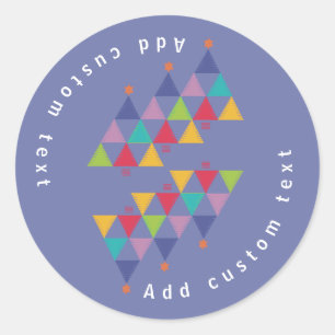Sticker Rond Joyeux Noël 2026 - arbres bleus modernes colorés