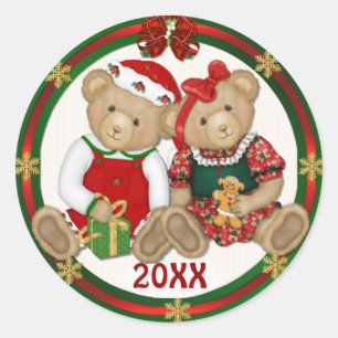 Sticker Rond Joyeux Noël 20XX de Beary