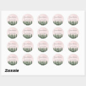 Sticker Rond Joyeux Noël À..De Nom Arbre Rustique Rose (Feuille)