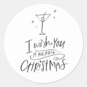 Sticker Rond Joyeux Noël à la main (Devant)