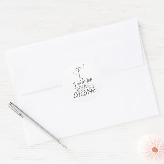 Sticker Rond Joyeux Noël à la main (Enveloppe)