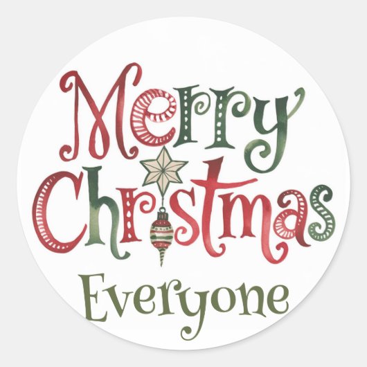 Sticker Rond Joyeux Noël à tous (Devant)