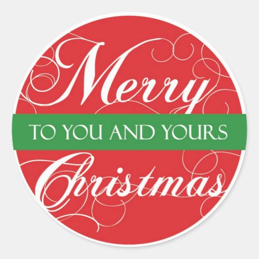 Sticker Rond Joyeux Noël à vous & à vous (Devant)