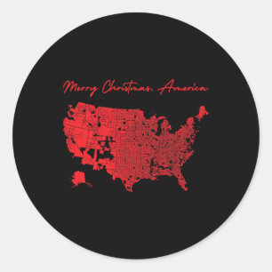 Sticker Rond Joyeux Noël Amérique Donald Trump Meilleur Covera