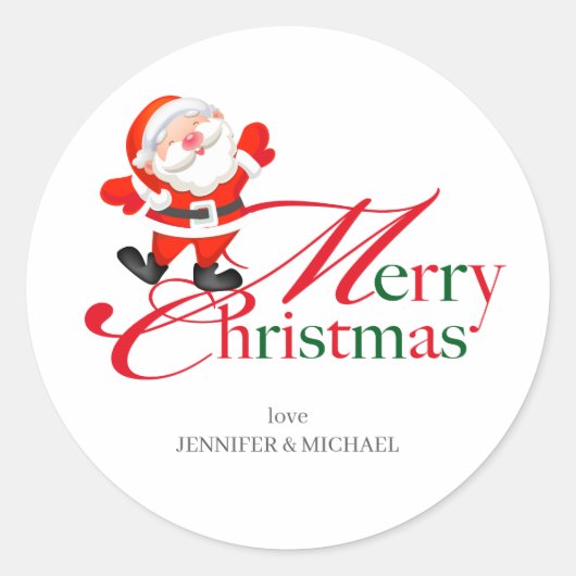 Sticker Rond Joyeux Noël Amour (Devant)