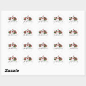 Sticker Rond Joyeux Noël Amusant Mignon (Feuille)
