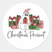 Sticker Rond Joyeux Noël Amusant Mignon (Devant)