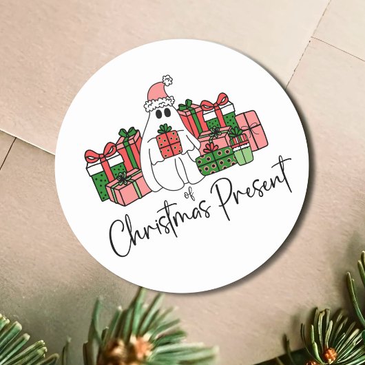 Sticker Rond Joyeux Noël Amusant Mignon
