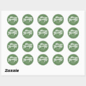 Sticker Rond Joyeux Noël amusant Simple Retro Typographie moder (Feuille)