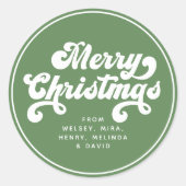 Sticker Rond Joyeux Noël amusant Simple Retro Typographie moder (Devant)