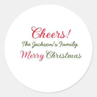 Sticker Rond joyeux noël applaudissements ajouter nom de famill