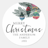 Sticker Rond Joyeux Noël aquarelle Botanciel (Devant)