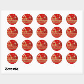 Sticker Rond Joyeux Noël Arbre (Feuille)