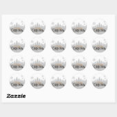 Sticker Rond Joyeux Noël Argent/Or (Feuille)