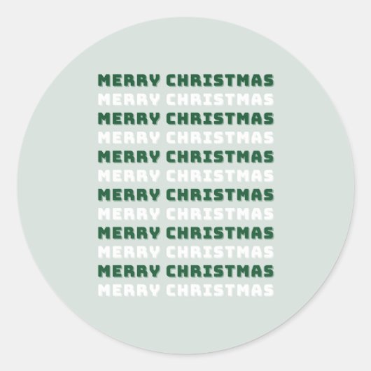 Sticker Rond Joyeux Noël, Art de Noël Vert, Vacances (Devant)