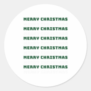 Sticker Rond Joyeux Noël, Art de Noël Vert, Vacances