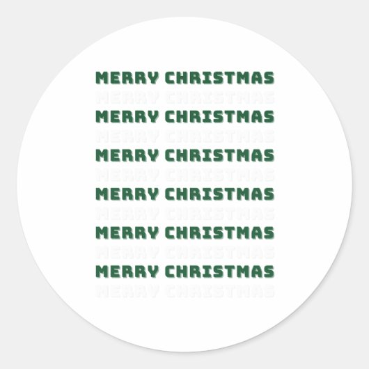 Sticker Rond Joyeux Noël, Art de Noël Vert, Vacances (Devant)