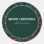 Sticker Rond Joyeux Noël avec amour de... (Devant)