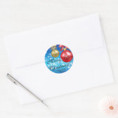 Sticker Rond Joyeux Noël Avec Amour Personnalisé (Enveloppe)